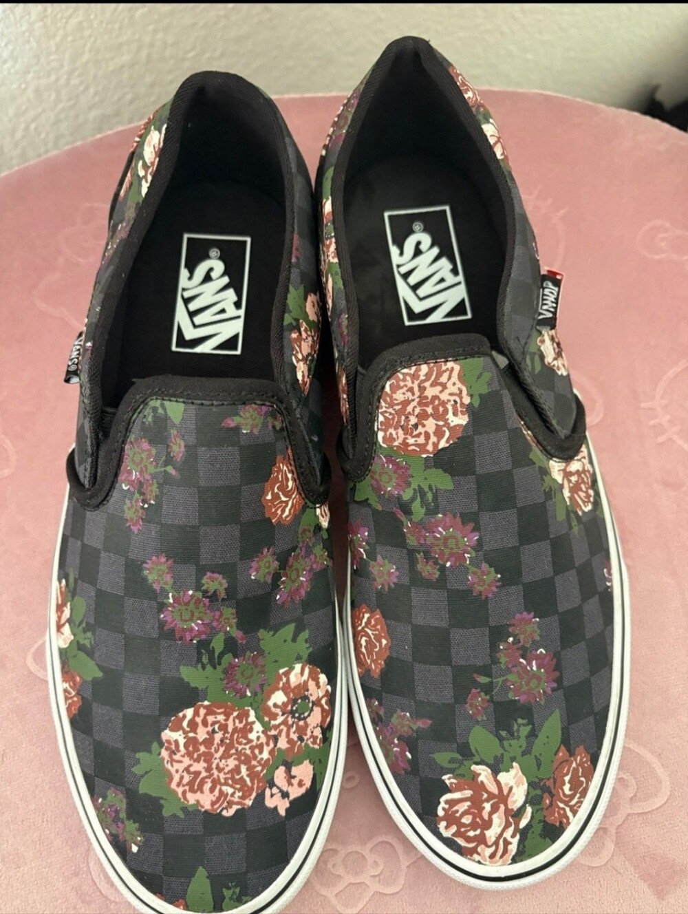 Vans Slip-On Checkerboard Floral Sneakers